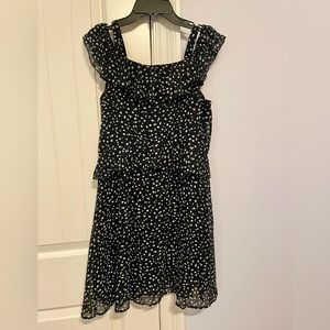 Kidpik navy dress with polka dots